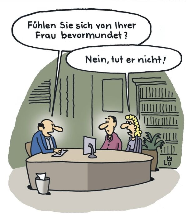 Das Publikum fand diesen Cartoon von Lo Graf von Blickensdorf besonders... soll man sagen: zutreffend? 