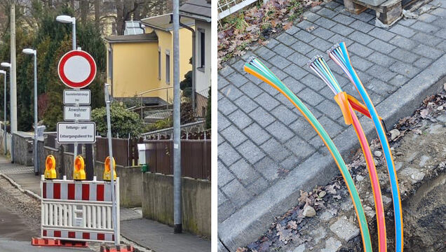 Die Firma Plümer Systemtechnik GmbH verlegt derzeit Leerrohre und Hausanschlüsse im Auftrag der SachsenEnergie.