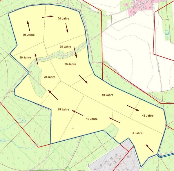 Grafik: Ablauf des Abbaus lt. Planfeststellungsunterlagen (PDF, 42 MB)