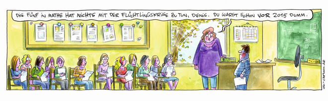 Mit diesem Bild gewann OL den Karikaturenpreis.