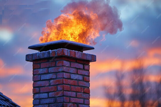 Schornsteinbrand. Symbolbild. Quelle: FreePic-AI