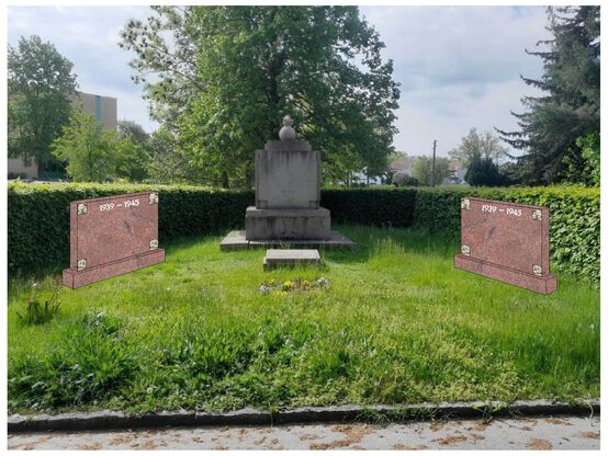Entwurf zur Ergänzung des Gefallenendenkmals