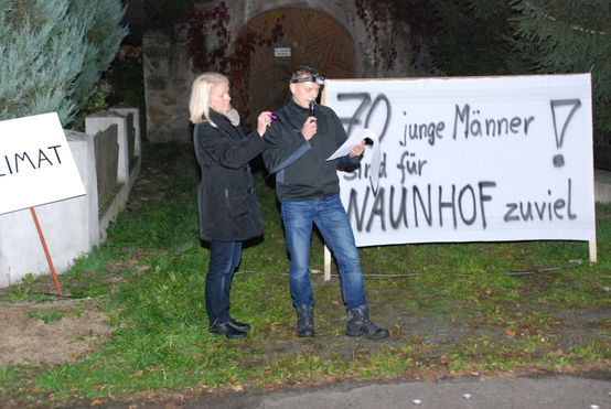 Organisatorin Barbara Schirmer und Redner Thomas Schädlich