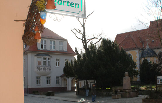 Blick vom Deutschen Haus zum Rathaus