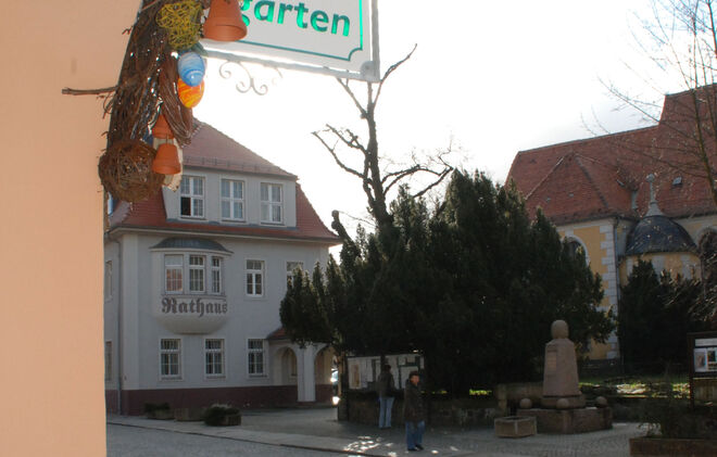 Blick vom Deutschen Haus zum Rathaus