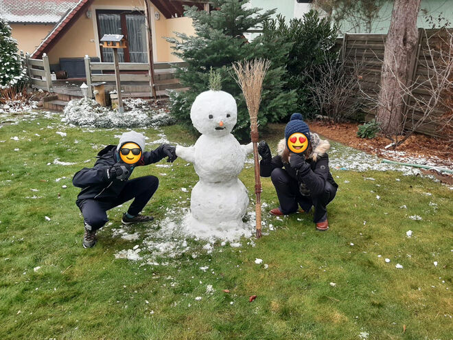 Schneemann bauen