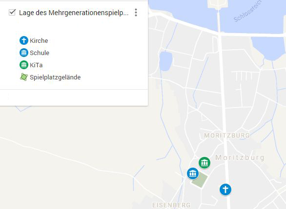 Lage des Spielplatzes in Moritzburg